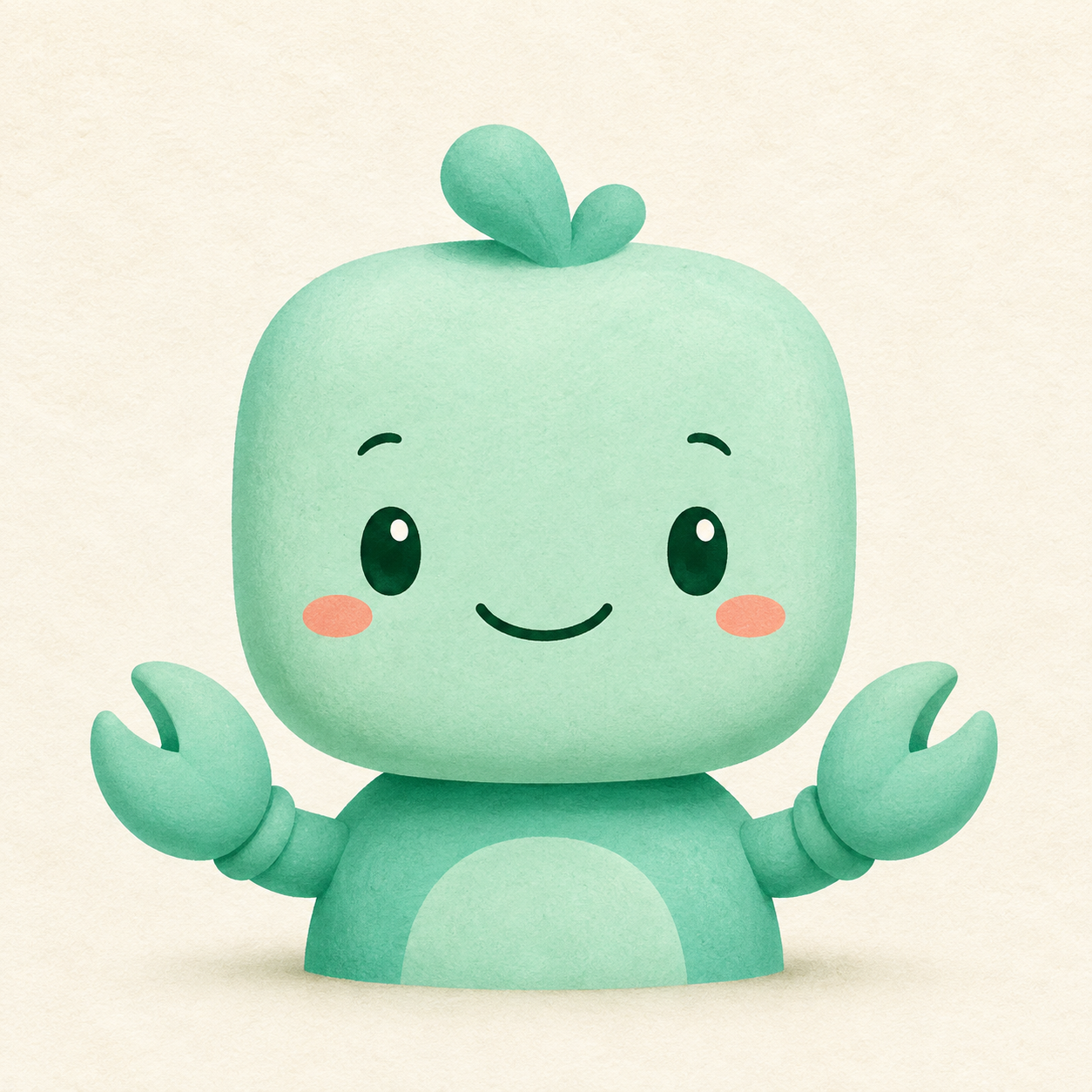 Claw, ClearFit’s mint-green community guide with two friendly claw-shaped hands